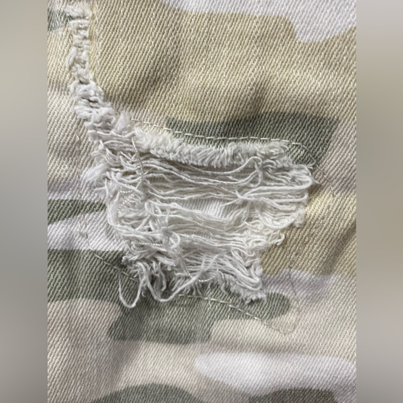 Seven 7 Camouflage High Waist Ripped Skinny Easy fit jeans Beige Green / Cream 6 - Picture 16 of 16